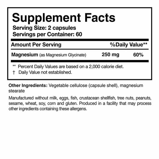 Magnesium Glycinate, 120 Capsules, RSN
