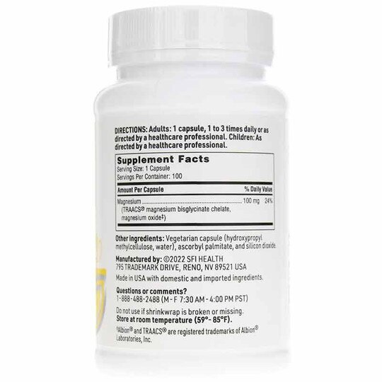 Magnesium Glycinate Complex, 100 Veg Capsules, KL