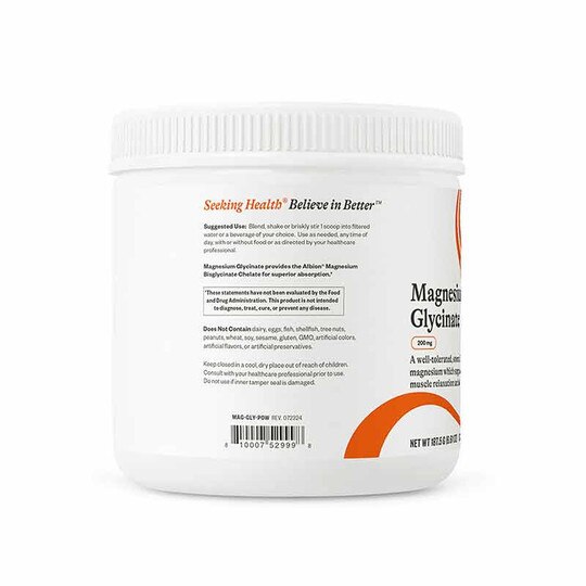Magnesium Glycinate Powder 200 Mg, 6.61 Oz, SKH