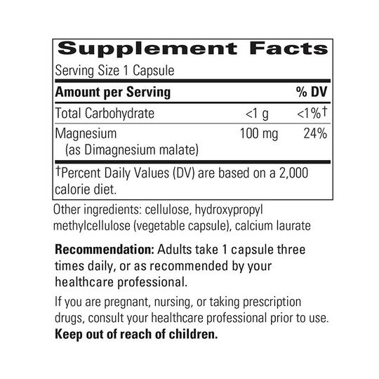 Magnesium Malate, 90 Veg Capsules, INT