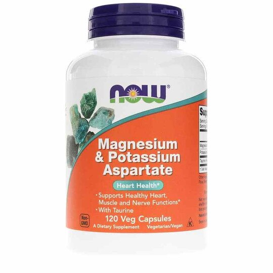 Magnesium & Potassium Aspartate, 120 Veg Capsules, NOW