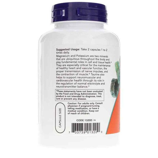 Magnesium & Potassium Aspartate, 120 Veg Capsules, NOW