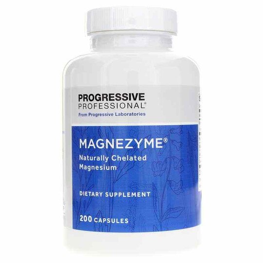 Magnezyme Naturally Chelated Magnesium, 200 Capsules, PGL