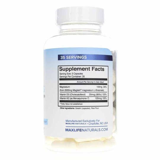 Max-Mag Magnesium L-Threonate 2000 Mg, 105 Capsules, MXN