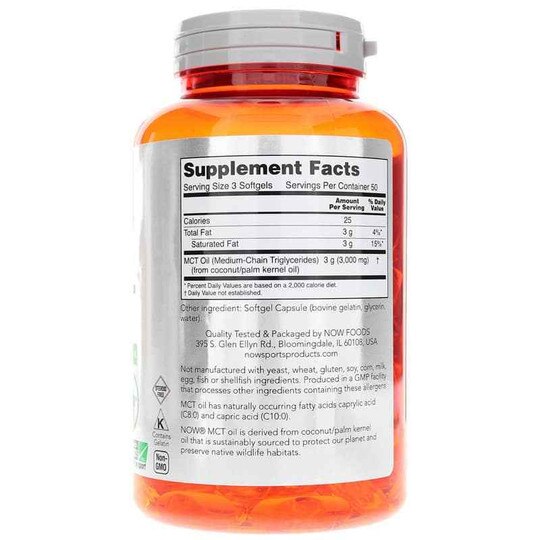 MCT Oil 1000 Mg, 150 Softgels, NOW