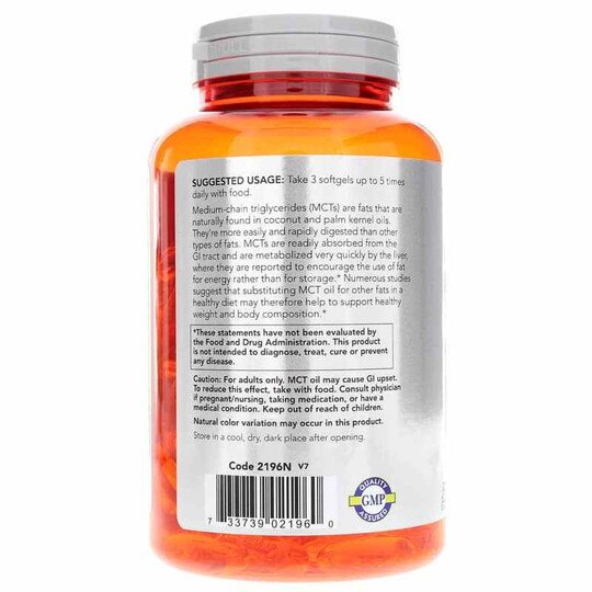 MCT Oil 1000 Mg, 150 Softgels, NOW