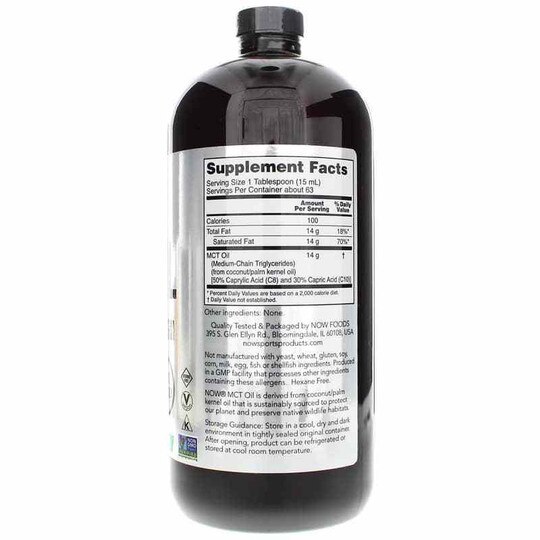 MCT Oil 100% Pure, 32 Oz, NOW