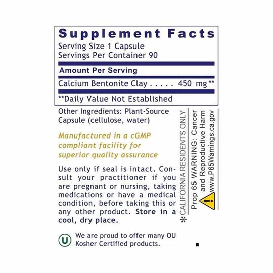 Medi-Clay-FX Calcium Bentonite Clay, 90 Capsules, PRL