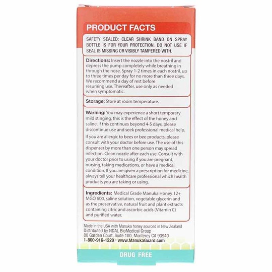 Medical Grade Manuka Honey Sinus Nasal Spray, .65 Oz, MKG
