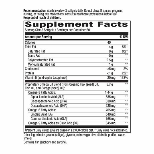 Mega 3-6-9 Omega Blend, 180 Softgels, NWA