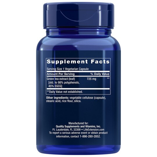 Mega Green Tea Extract (Lightly Caffeinated), 100 Veg Capsules, LFE