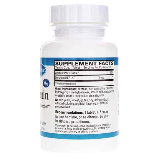 Melatonin 10 Mg Sustained Release, 60 Tablets, EUMD