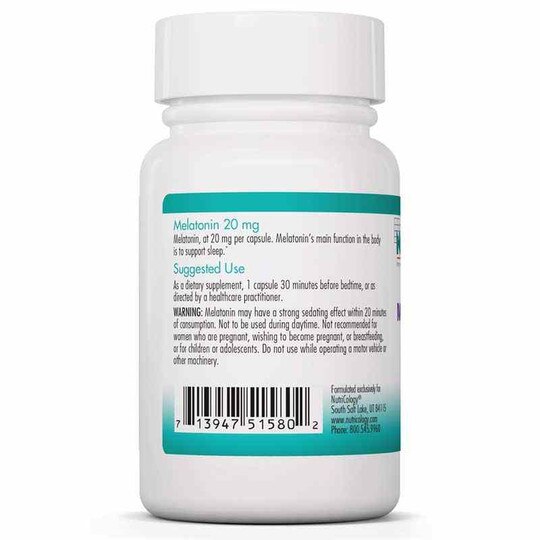 Melatonin 20 Mg, 60 Veg Capsules, NTC