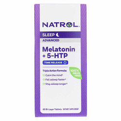 Melatonin + 5-HTP Advanced, 60 Bi-Layer Tablets, Natrol 1