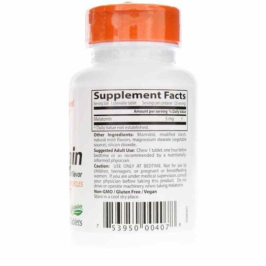 Melatonin 5 Mg, 120 Chewable Tablets, DRB