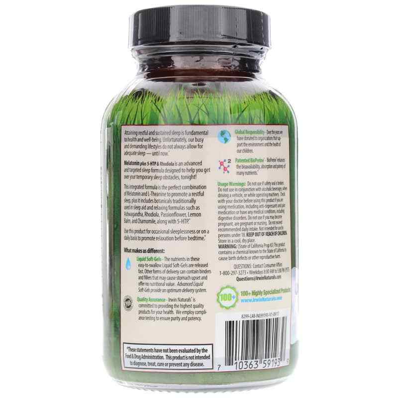 Melatonin Plus 5HTP & Rhodiola, Irwin Naturals