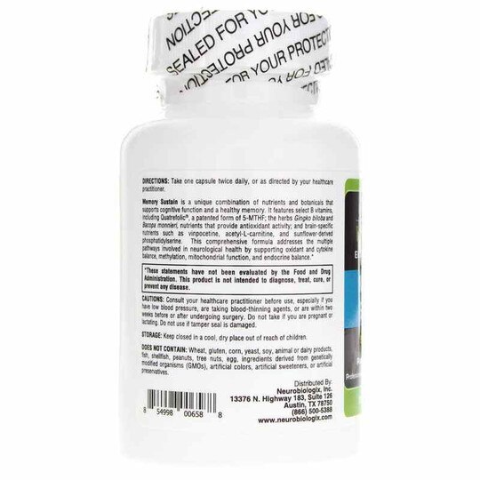 Memory Sustain, 60 Veg Capsules, NBX