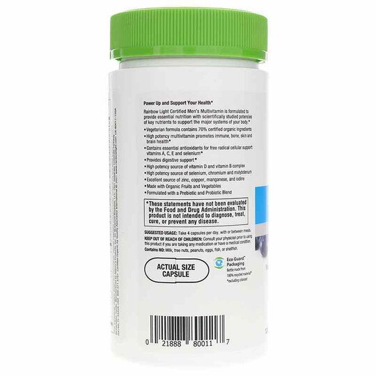 Men's Multivitamin Certified Organic, 120 Veg Capsules, RBL