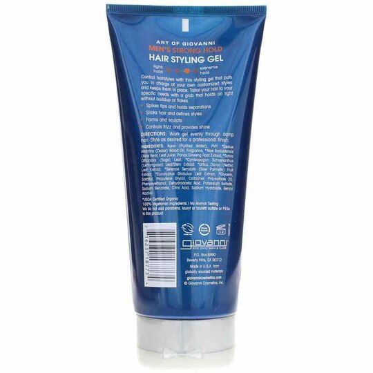 Men's Strong Hold Hair Styling Gel, 6.8 Oz, GIO