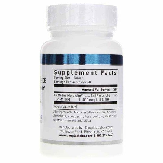 Methyl Folate L-5-MTHF, 60 Tablets, DGL