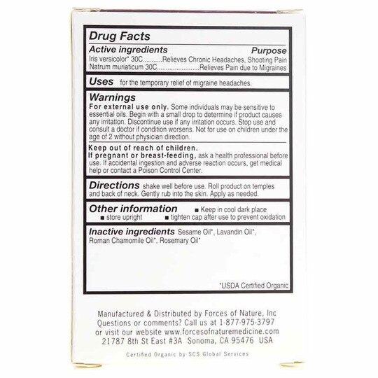 Migraine Pain Relief Roll On, .14 Oz, FON
