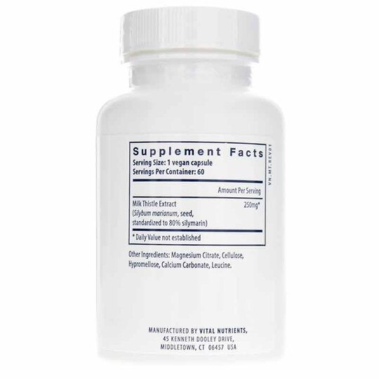 Milk Thistle Extract 250 Mg, 60 Capsules, VTN
