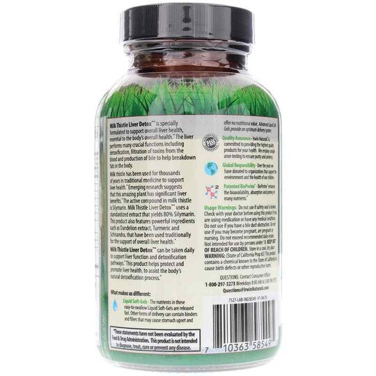 Milk Thistle Liver Detox, 60 Liquid Softgels, IRN