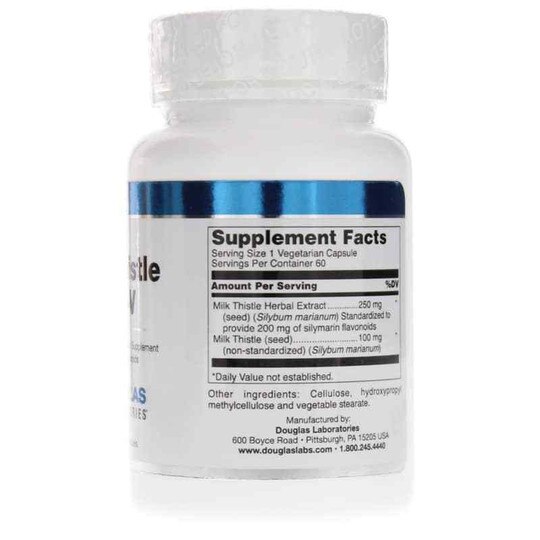 Milk Thistle Max-V 250 Mg, 60 Veg Capsules, DGL