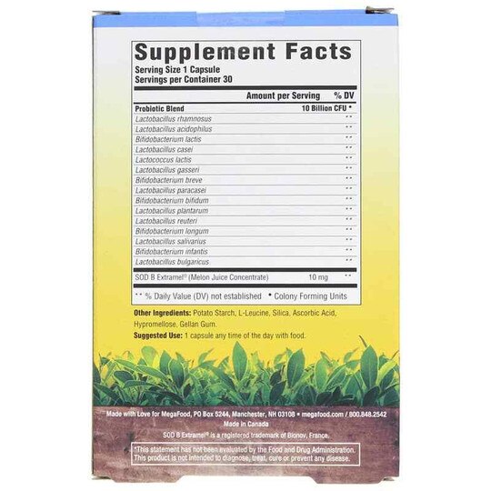 Mood Probiotic 10 Billion CFU, Megafood