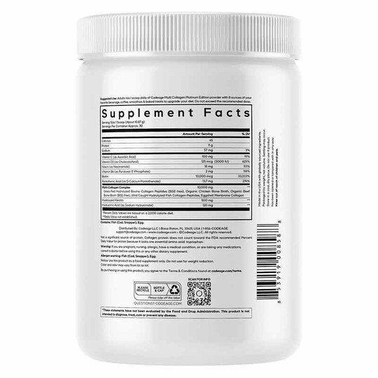 Multi Collagen Peptides Platinum, 11.5 Oz, CDE