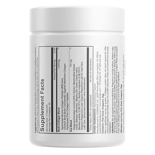 Multi Collagen + Gut Blend, 90 Capsules, CDE