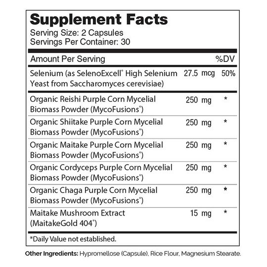 Myco5Defense Organic Mushroom Blend, 60 Capsules, ZHL