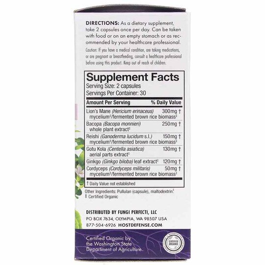 MycoBotanicals Brain, 60 Veg Capsules, HDF