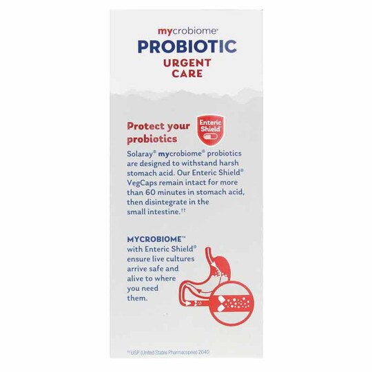 Mycrobiome Probiotic 100 Billion CFU Urgent Care Form, 30 Enteric Coated Veg Capsules, SLR