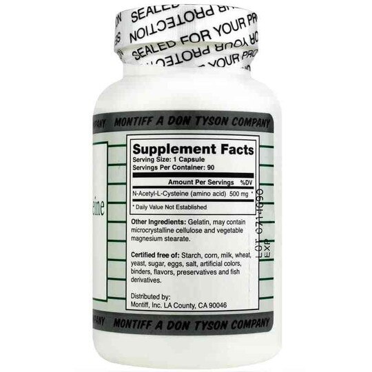 N-Acetyl-L-Cysteine 500 Mg, 90 Capsules, MNT