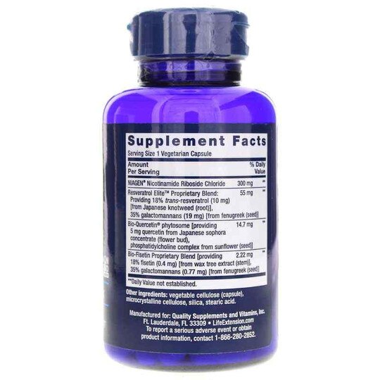 NAD+ Cell Regenerator & Resveratrol, 30 Veg Capsules, LFE
