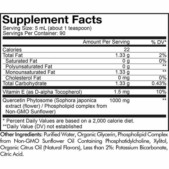 Nanofood Liposomal Quercetin Phytosome Liquid, 15.22 Oz, CDE