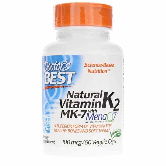 Natural Vitamin K2 MK-7 100 Mcg, 60 Veg Capsules, DRB