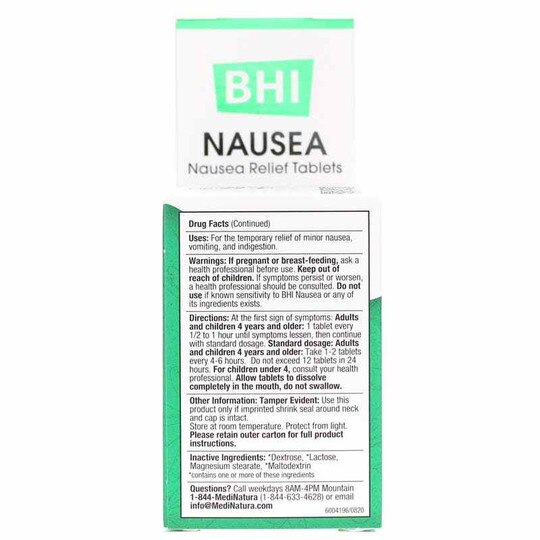 Nausea Relief Tablets, 100 Tablets, BHI