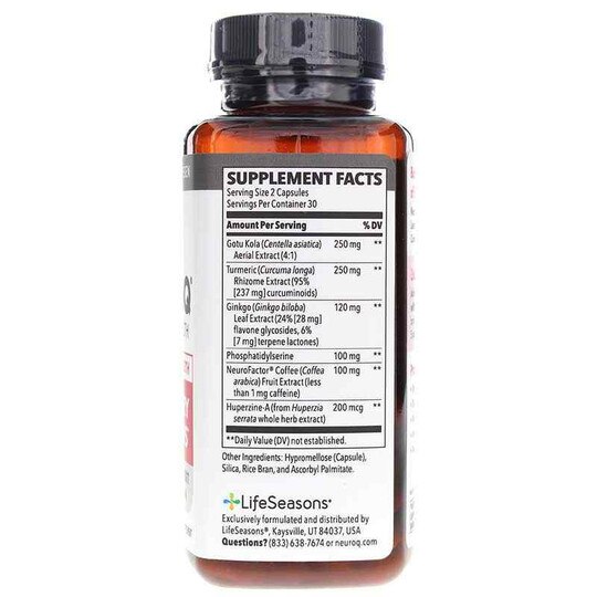 NeuroQ Brain Health Memory & Focus Extra Strength, 60 Veg Capsules, LSE