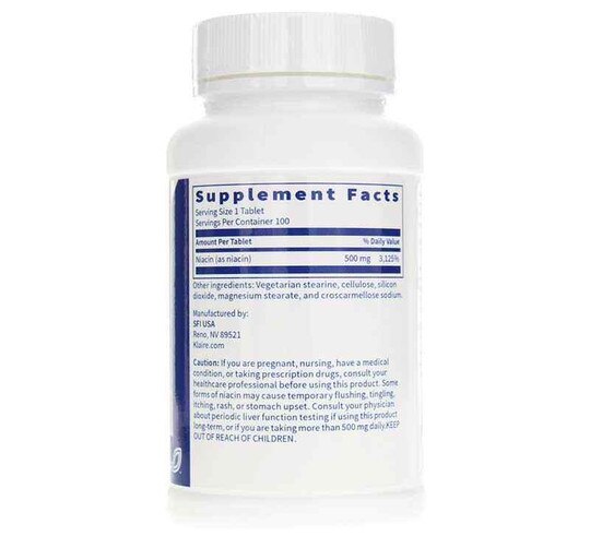 Niacin-SR 500 Mg, 100 Veg Tablets, KL