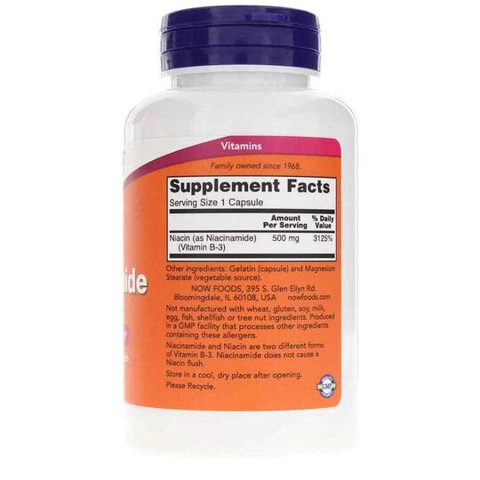 Niacinamide 500 Mg, 100 Capsules, NOW