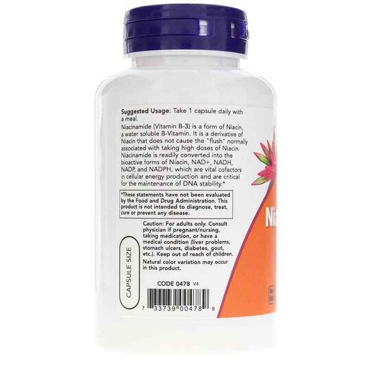 Niacinamide 500 Mg, 100 Capsules, NOW