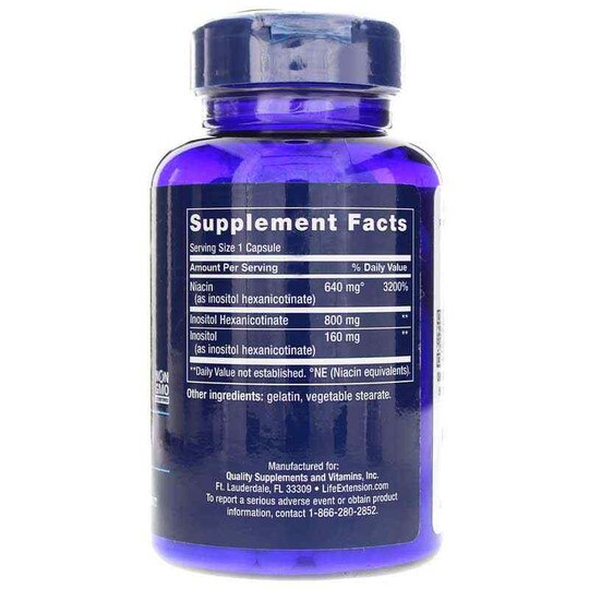 No Flush Niacin 800 Mg, 100 Capsules, LFE