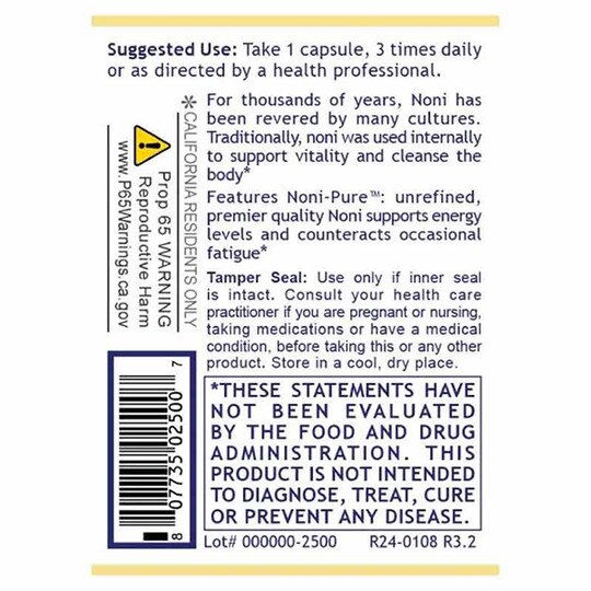 Noni Health and Wellness Support, 60 Veg Capsules, PRL