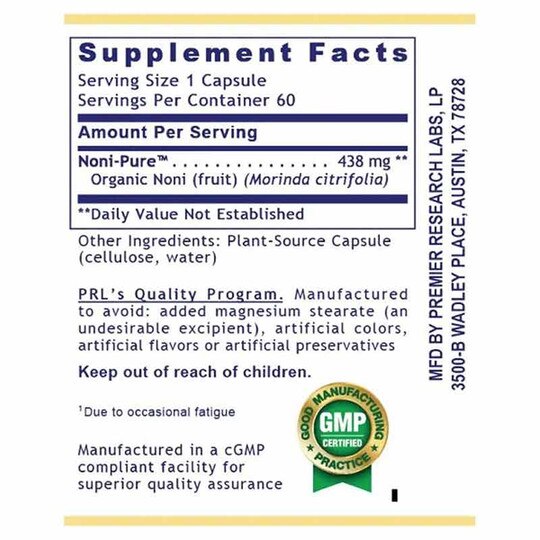Noni Health and Wellness Support, 60 Veg Capsules, PRL
