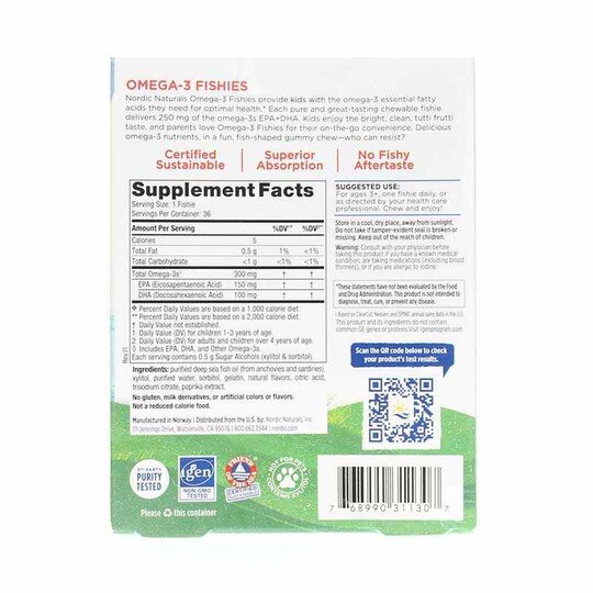 Nordic Omega-3 Fishies Tutti Frutti, 36 Servings, NRN