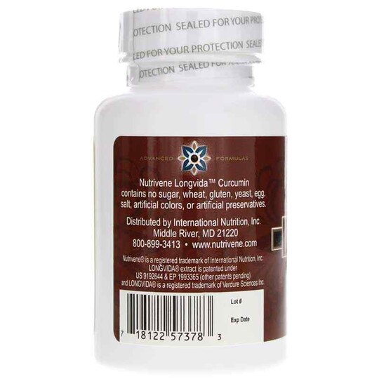 Nutrivene Curcumin Longvida 500 Mg, 60 Capsules, NVE