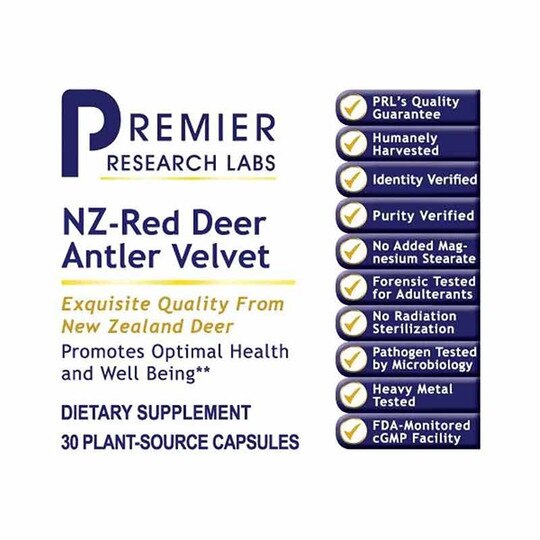 NZ-Red Deer Antler Velvet 500 Mg, 30 Capsules, PRL