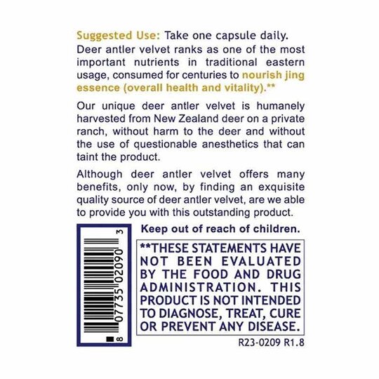 NZ-Red Deer Antler Velvet 500 Mg, 30 Capsules, PRL